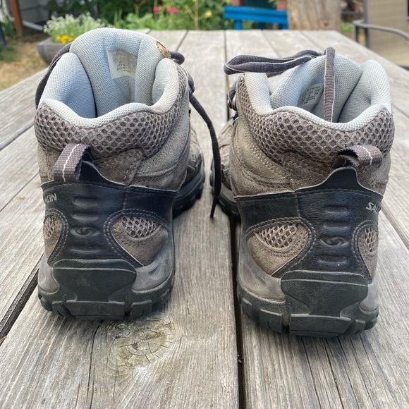 SALOMON Contagrip Women's 7.5 Hiking Shoes boots high tops Tan Gray Mesh Suede - Picture 6 of 8